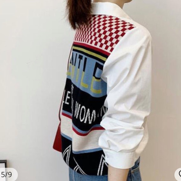 EUROPEAN Staton Autum Gentle Genle woman button down shirt with sweater back - Picture 13 of 14